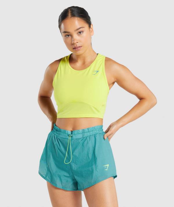 Damske Tielko Gymshark Pulse Crop Žlté | RA9650472